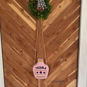 Pink and gold embellished Tequila Bottle Crossbody Bag